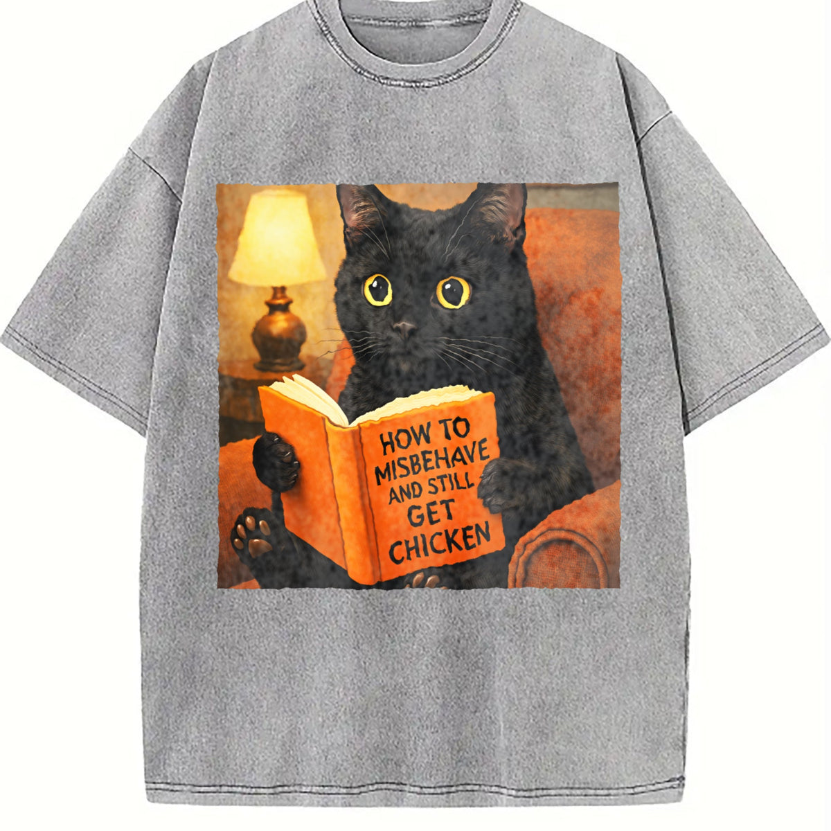 Funny Cat Vintage Washed T-Shirt product image 5