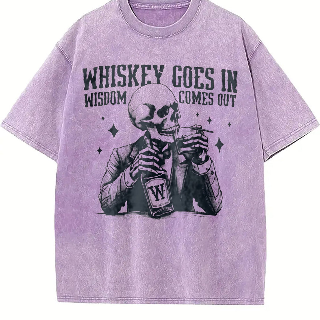Skull And Whiskey 90s Vintage Washed T-Shirt product image 6