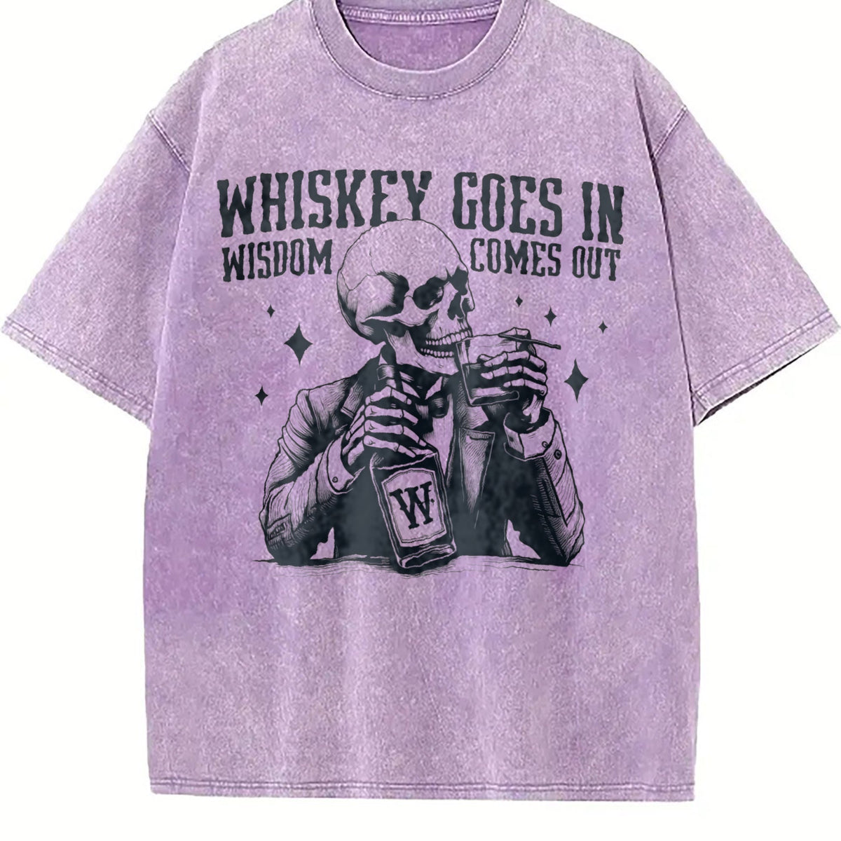 Skull And Whiskey 90s Vintage Washed T-Shirt product image 6