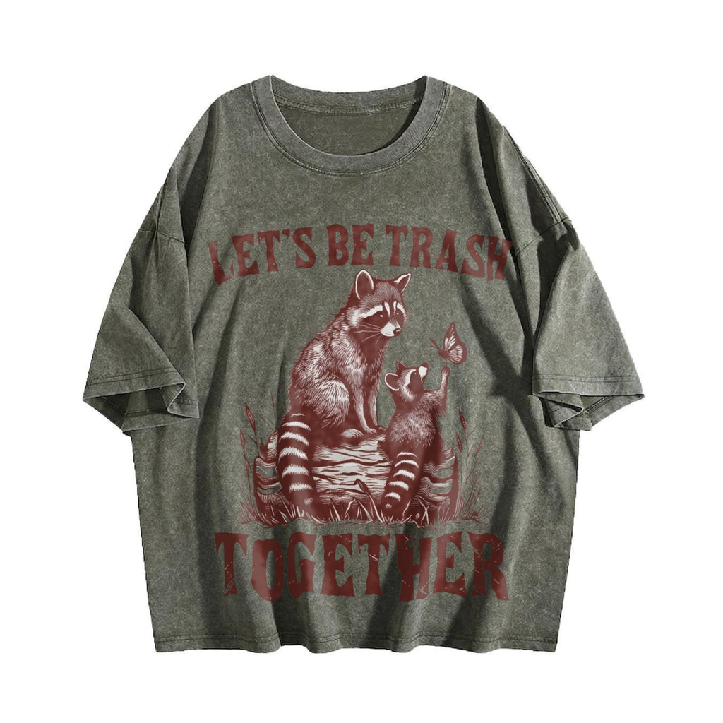 Let's Be Trash Together Raccoon 90s Vintage Washed T-Shirt product image 4