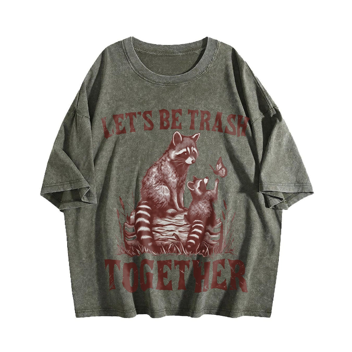 Let's Be Trash Together Raccoon 90s Vintage Washed T-Shirt product image 4