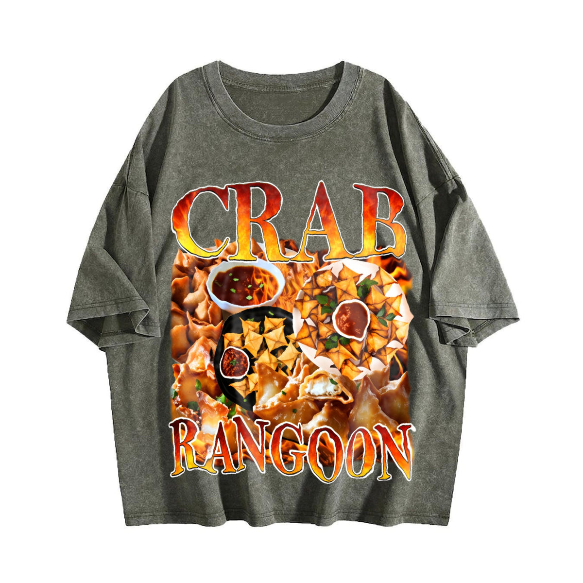 Crab Rangoon Food Vintage Washed T-Shirt product image 4
