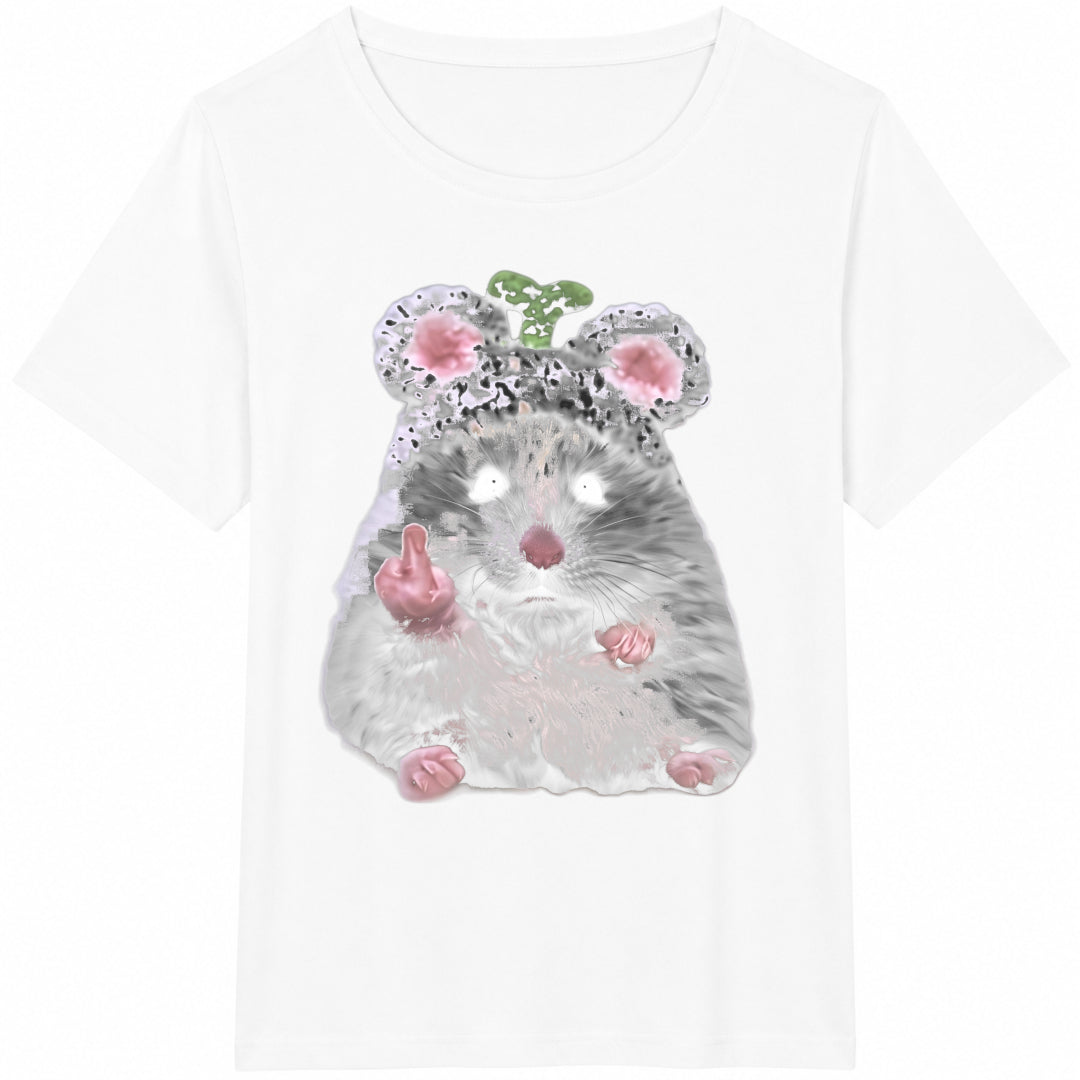 Funny Hamster Middle Finger Cotton T-Shirt product image 2