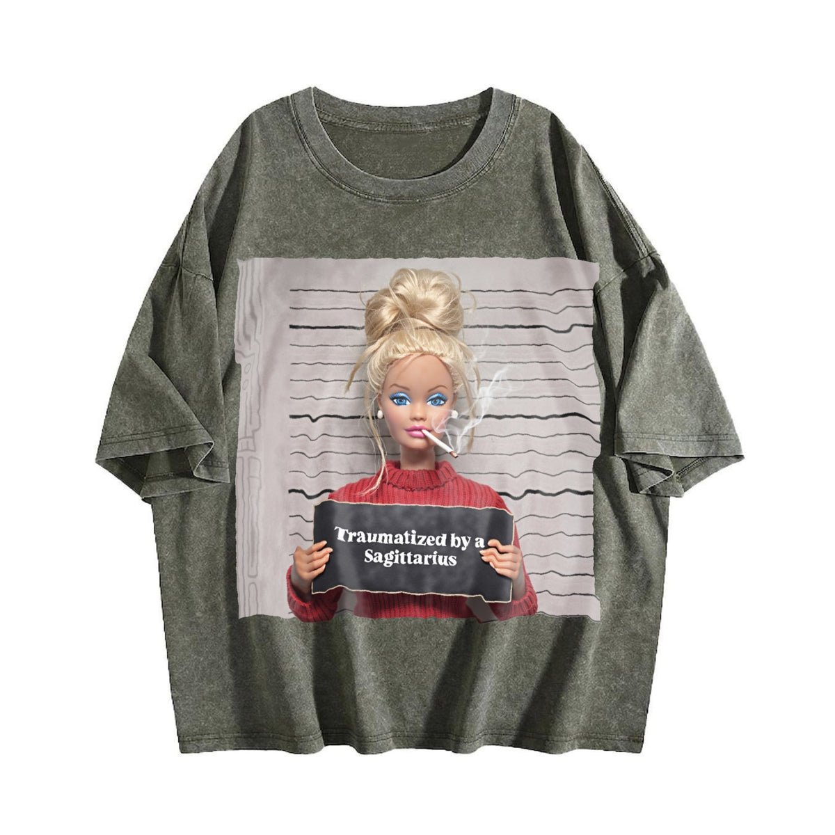 Traumatized by a Sagittarius Doll Meme Vintage Washed product image 4