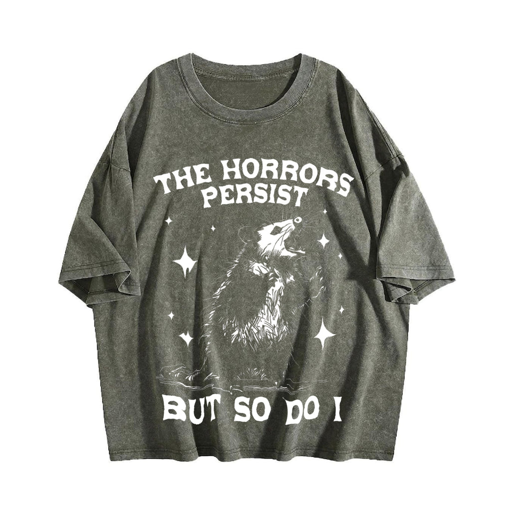 The Horrors Persist but So Do I Vintage Washed T-Shirt product image 4