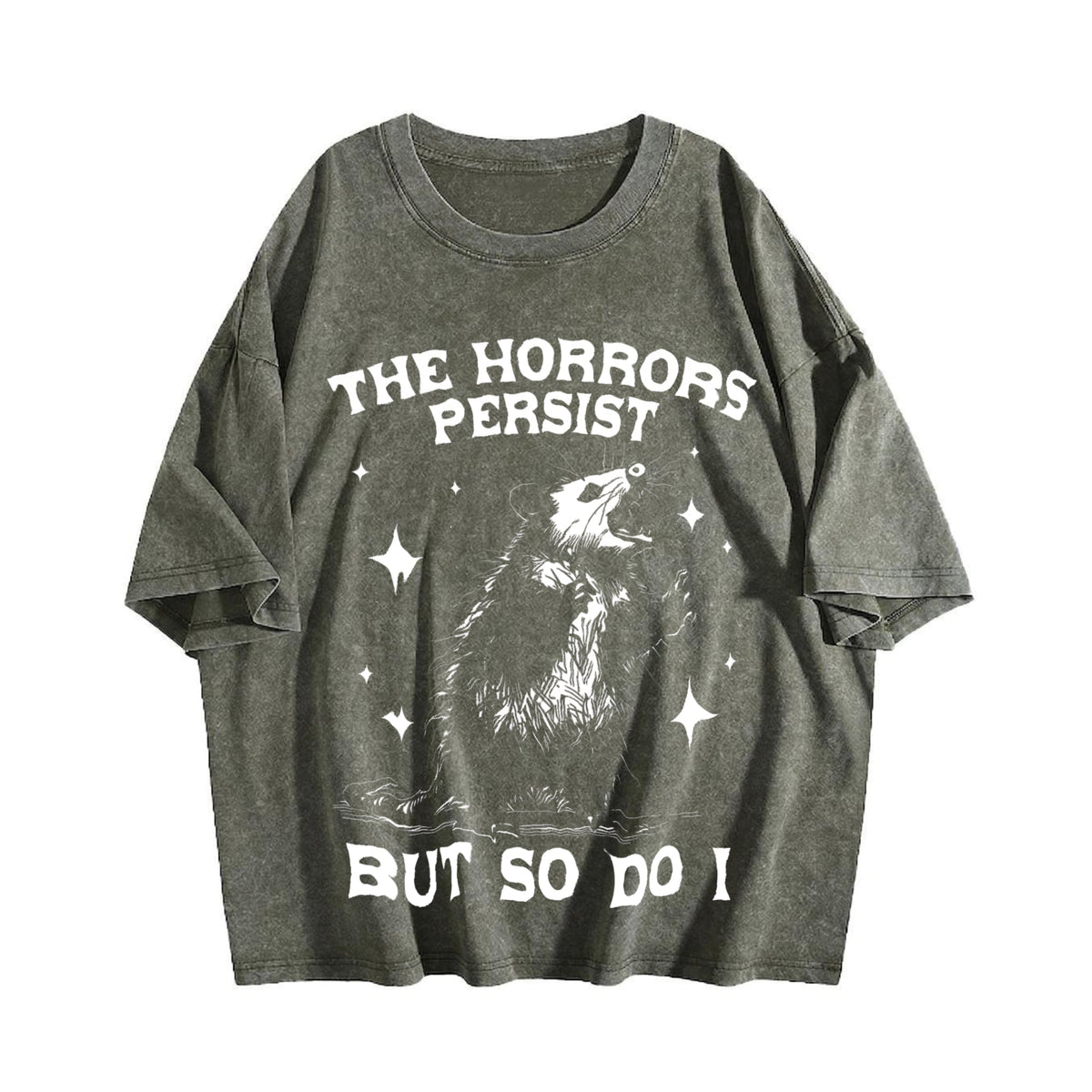 The Horrors Persist but So Do I Vintage Washed T-Shirt product image 4