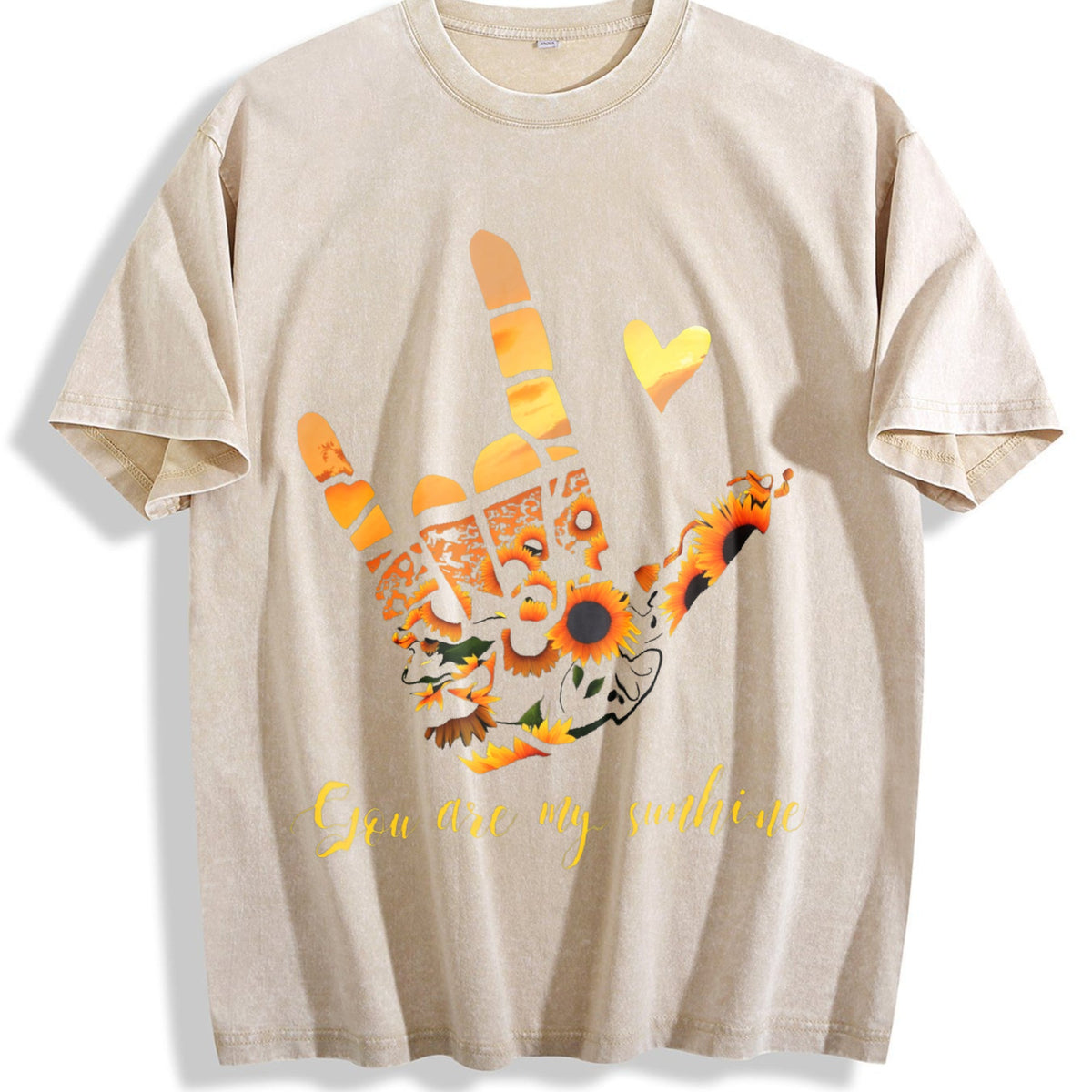 Sunflower Rock Hand Gesture For Music Festival Vintage product image 1