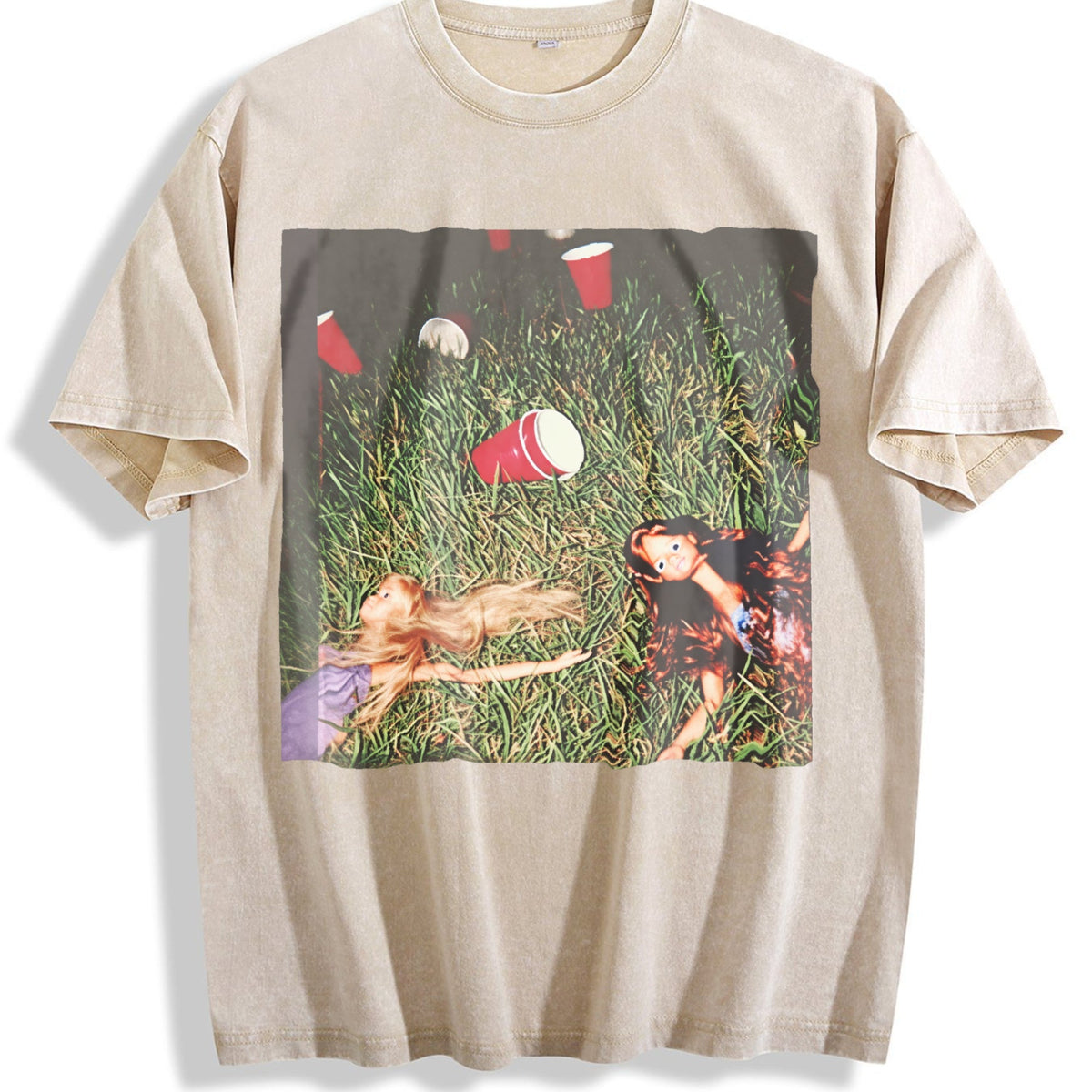 Dolls Relaxing on the Lawn Vintage Washed T-Shirt product image 1