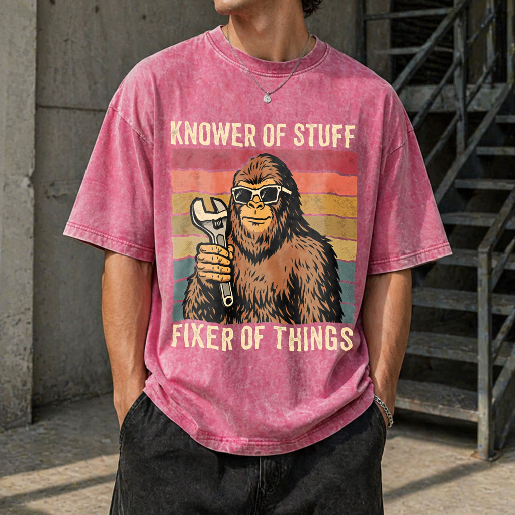 Funny Fathers Day Bigfoot Vintage Washed T-Shirt product image 7