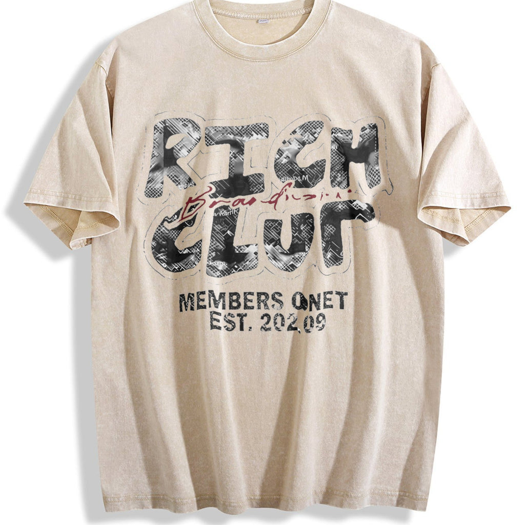 Rich Club Hip Hop Cartoon Vintage Washed T-Shirt product image 1