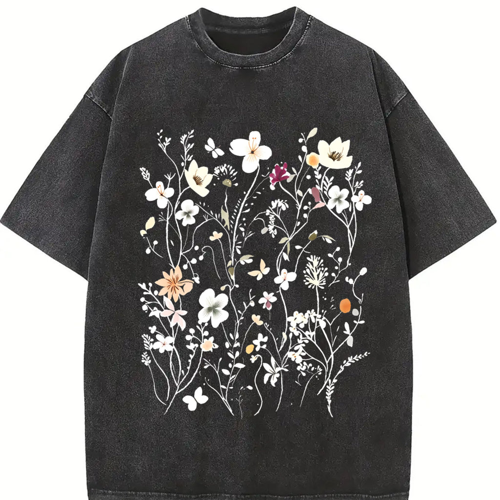 Boho Floral Vintage Washed T-Shirt product image 2