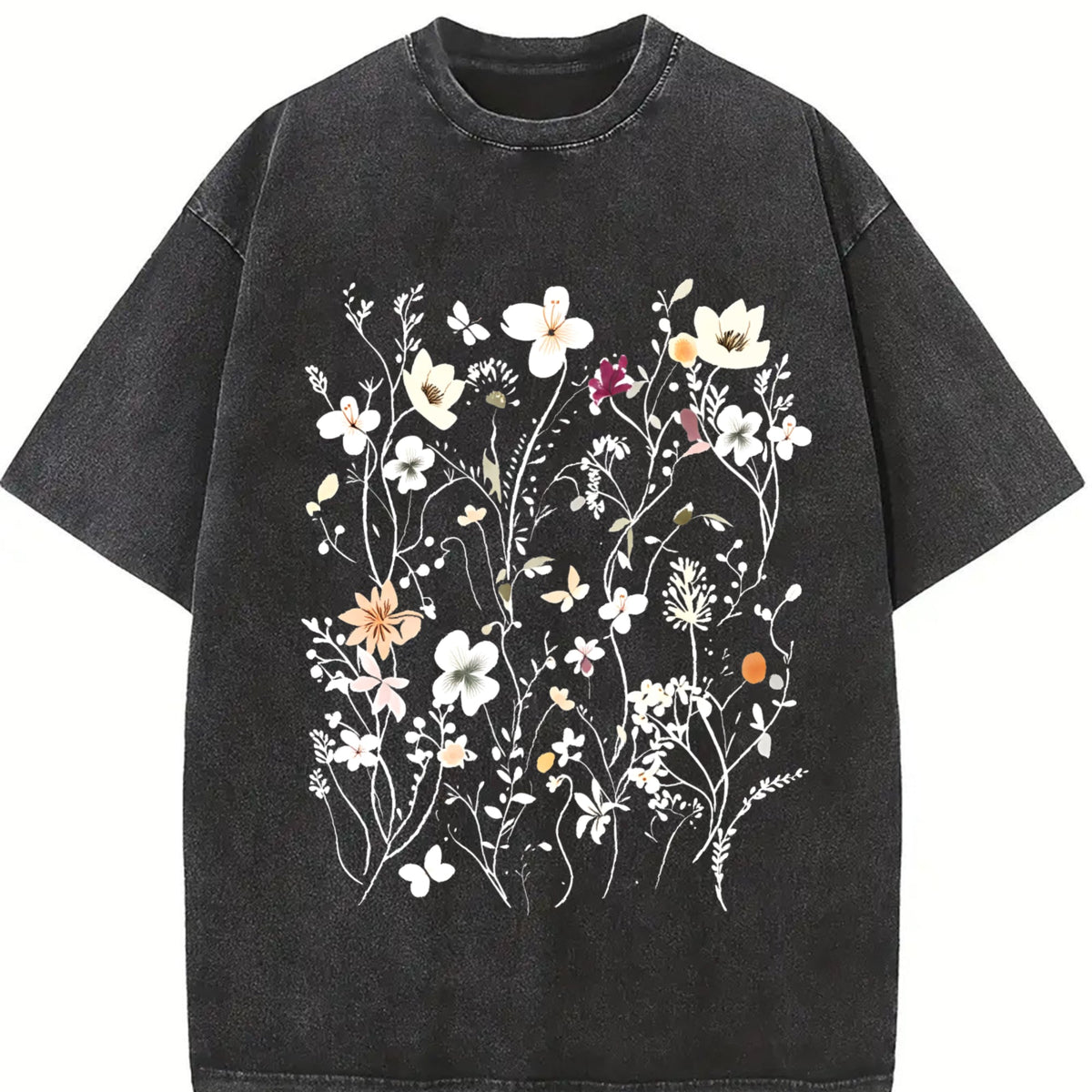 Boho Floral Vintage Washed T-Shirt product image 2