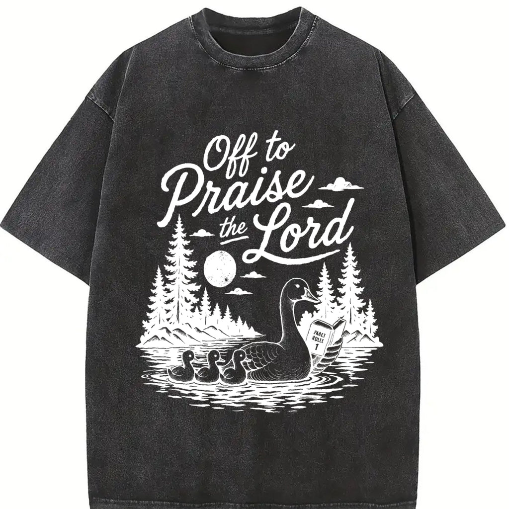Off To Praise The Lord Christian Faith Duck Nature Vintage product image 2