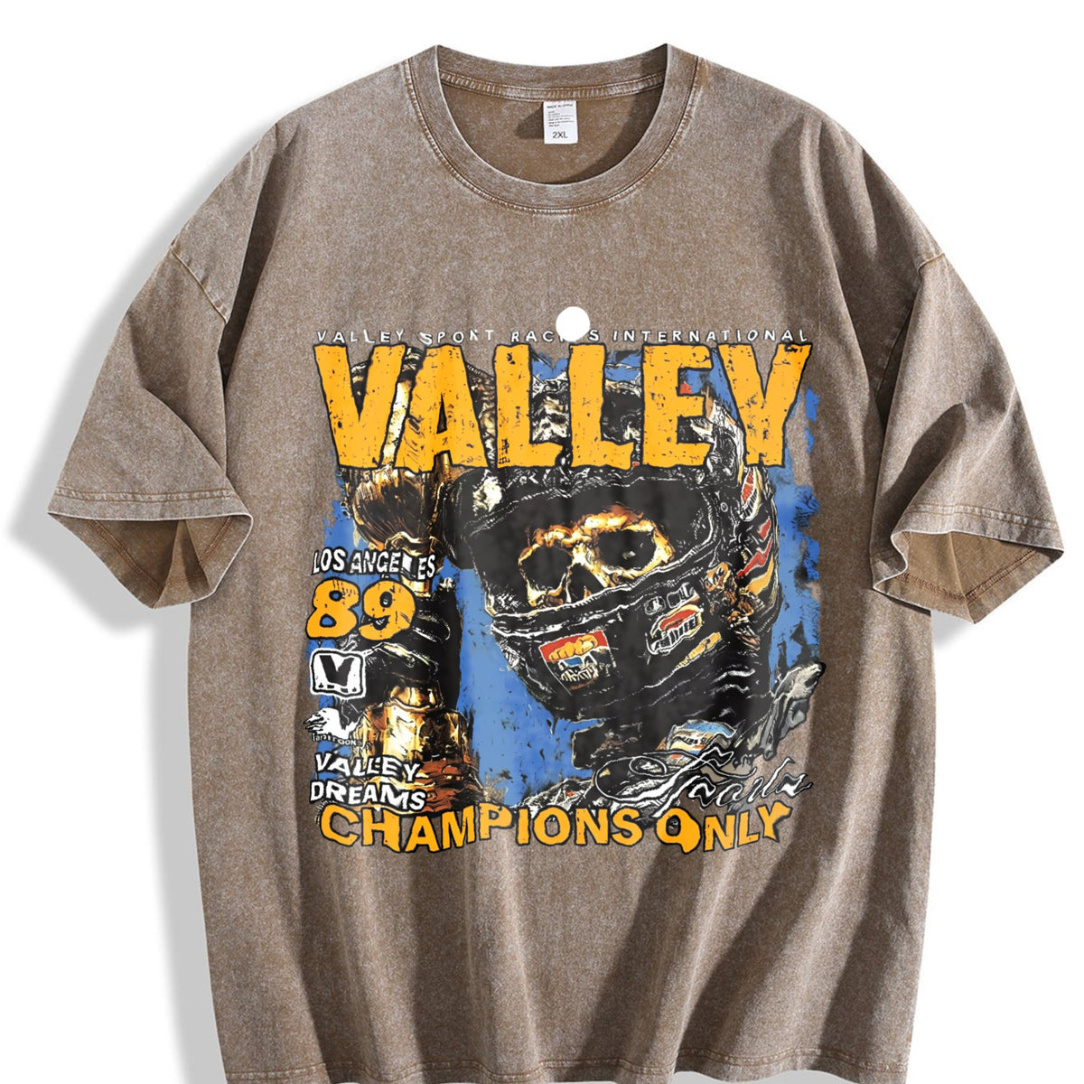 Valley Champions Only Racing Skull Vintage Washed T-Shirt product image 3