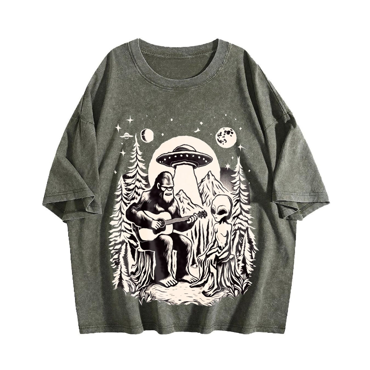 Bigfoot Playing Guitar With Alien And UFO 90s Vintage product image 4