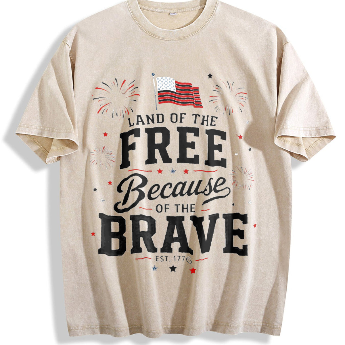 4th Of July - Land Free Because Brave Patriotic Red Vintage product image 1