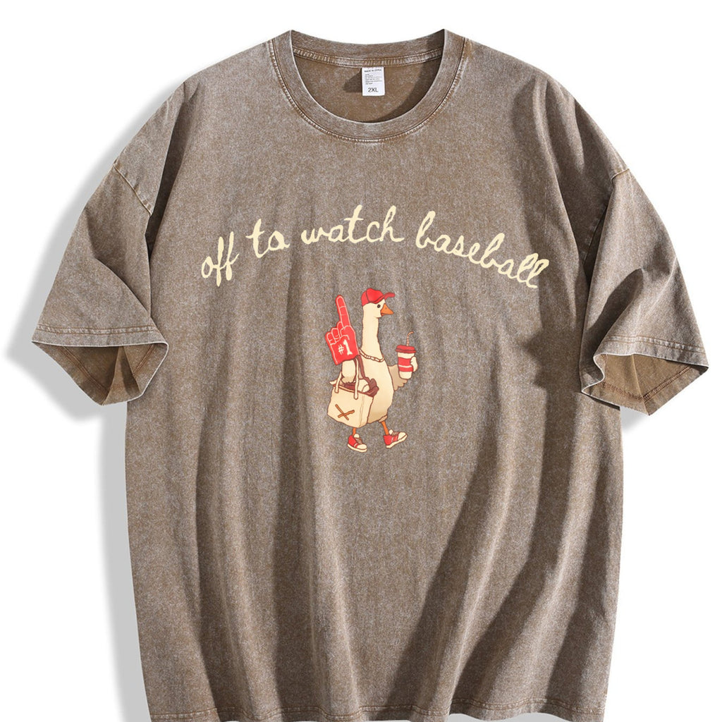 Off to Watch Baseball Goose Vintage Washed T-Shirt product image 3