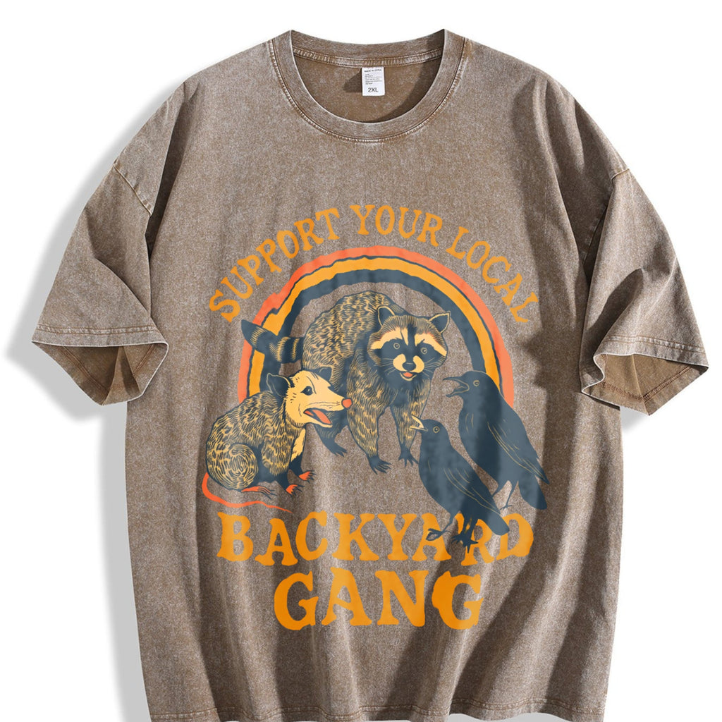 Support Your Local Backyard Gang Vintage Washed T-Shirt product image 3