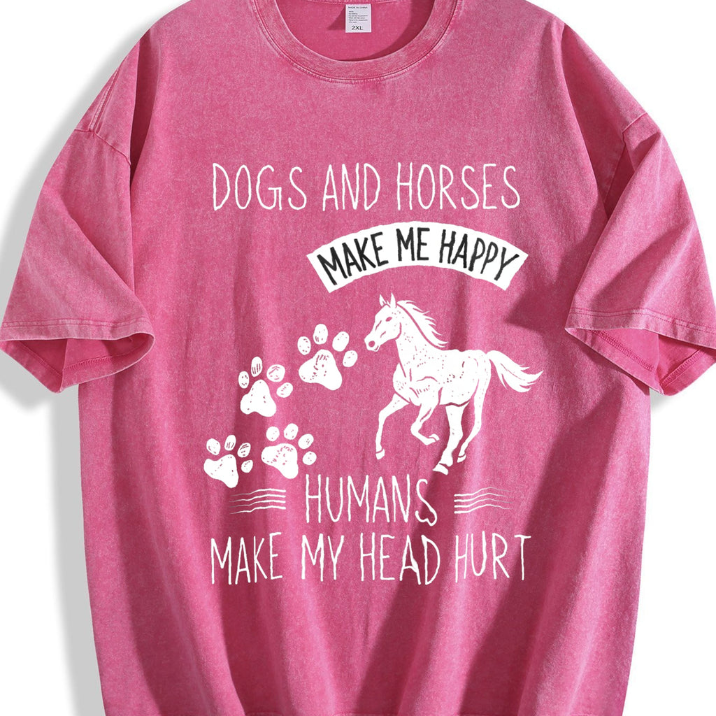Dogs And Horses Vintage Washed T-Shirt product image 7