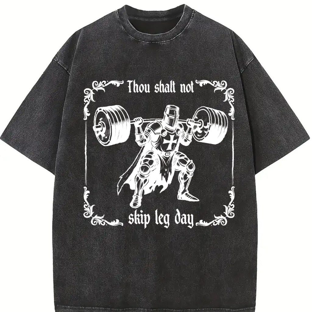 Thou Shalt Not Skip Leg Day Vintage Washed T-Shirt product image 2