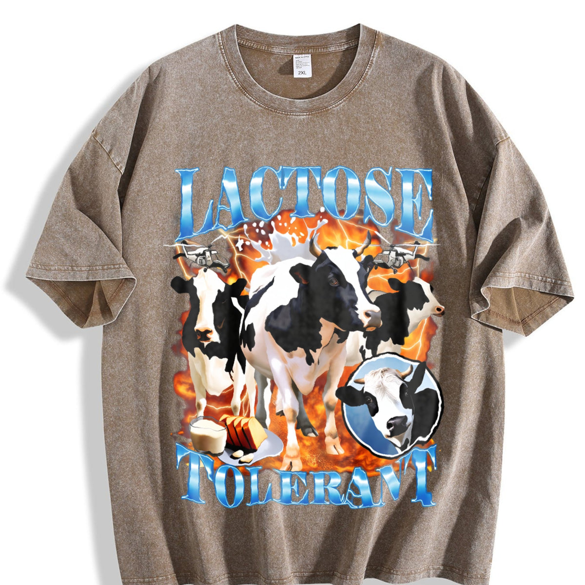 Lactose Tolerant Bootleg Vintage Washed T-Shirt product image 3