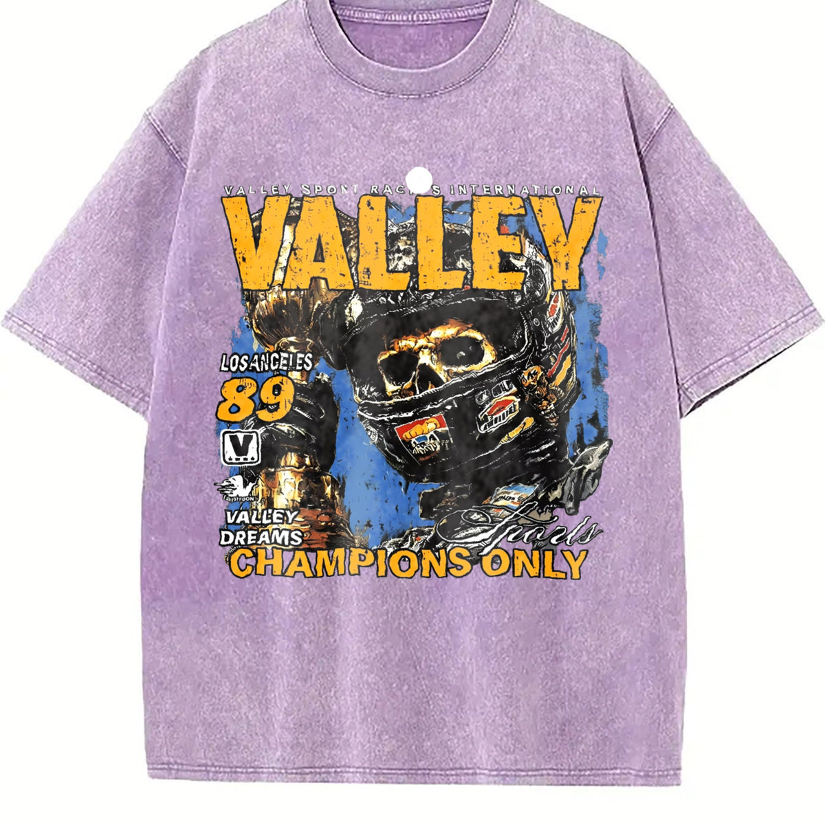 Valley Champions Only Racing Skull Vintage Washed T-Shirt product image 6