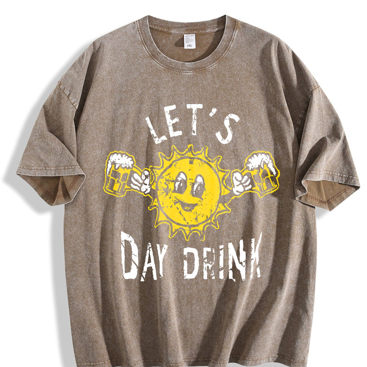 Lets Day Drink Funny Drunken Sunny Booze Drinking Vintage product image 3