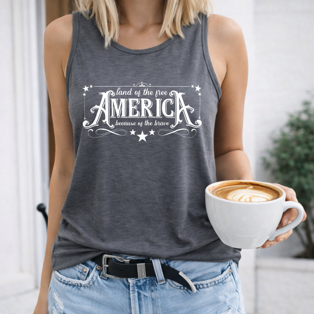 4th Of July America Land Of The Free Because Of The Brave Women's Tank Top