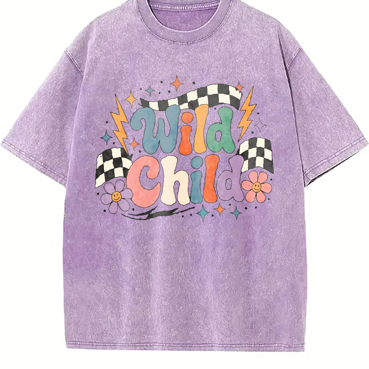 Wild Child - Toddler Groovy Checkered Racing Vintage Washed product image 6