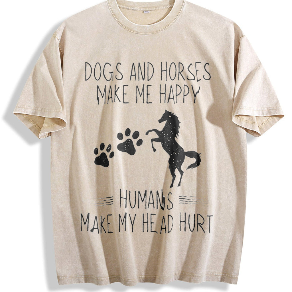 Dog Lovers & Horse Vintage Washed T-Shirt product image 1