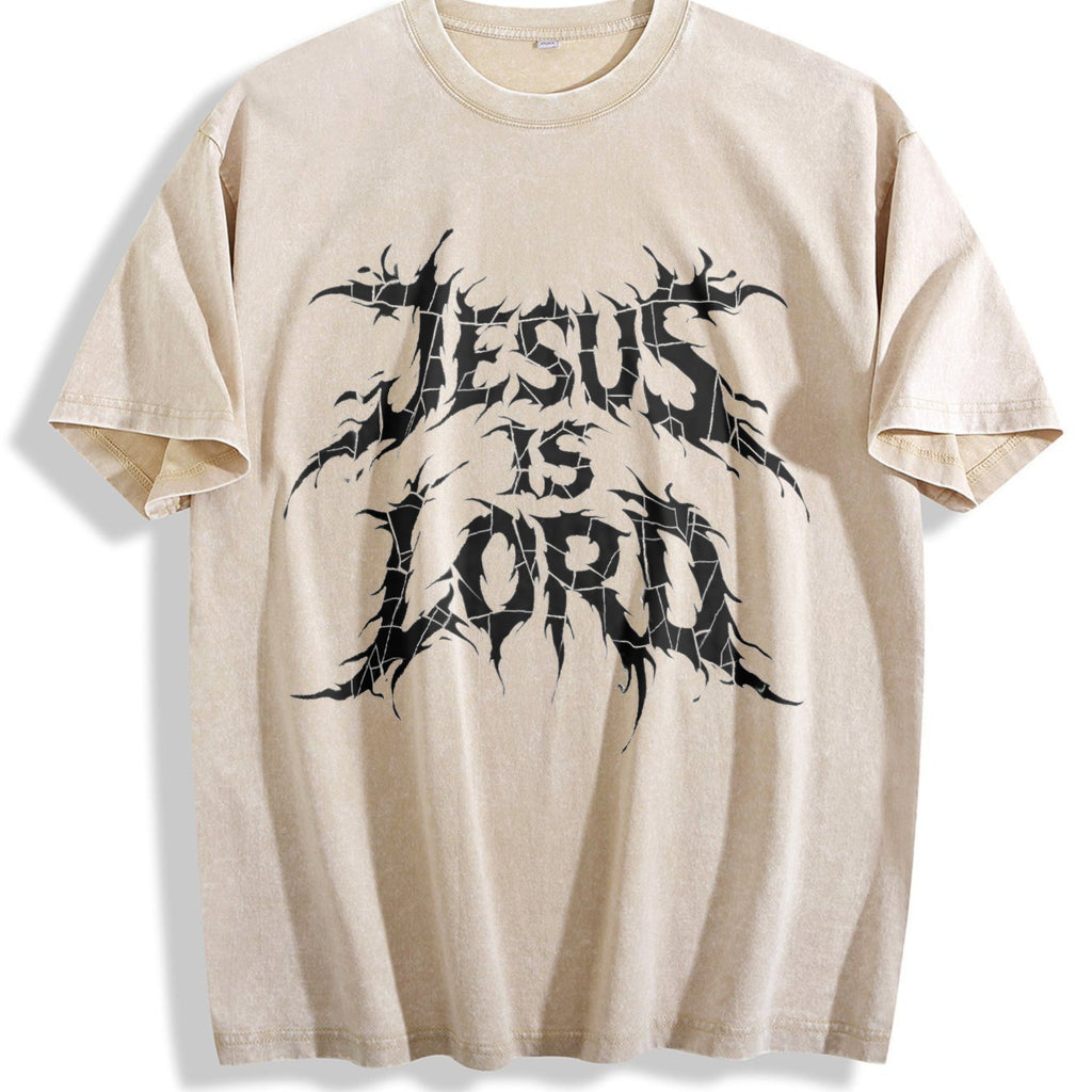 Jesus Is Lord Bold Metal Christian Faith Vintage Washed product image 1