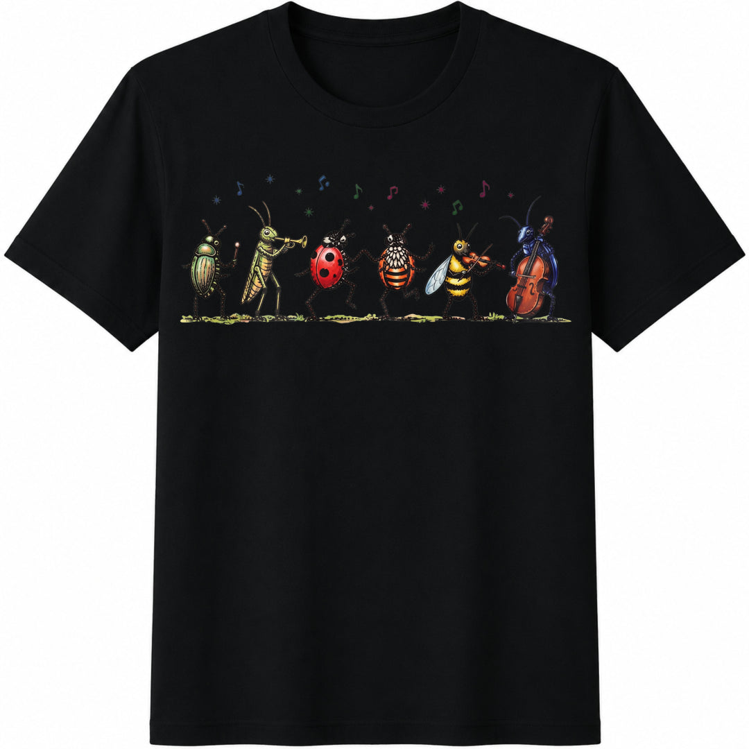Insect Music Musical Bugs Illustration Cotton T-Shirt product image 1