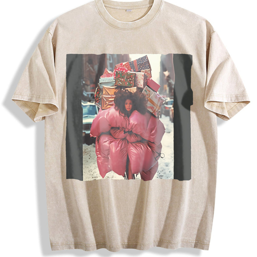 Doll with a Stack of Gifts Vintage Washed T-Shirt product image 1