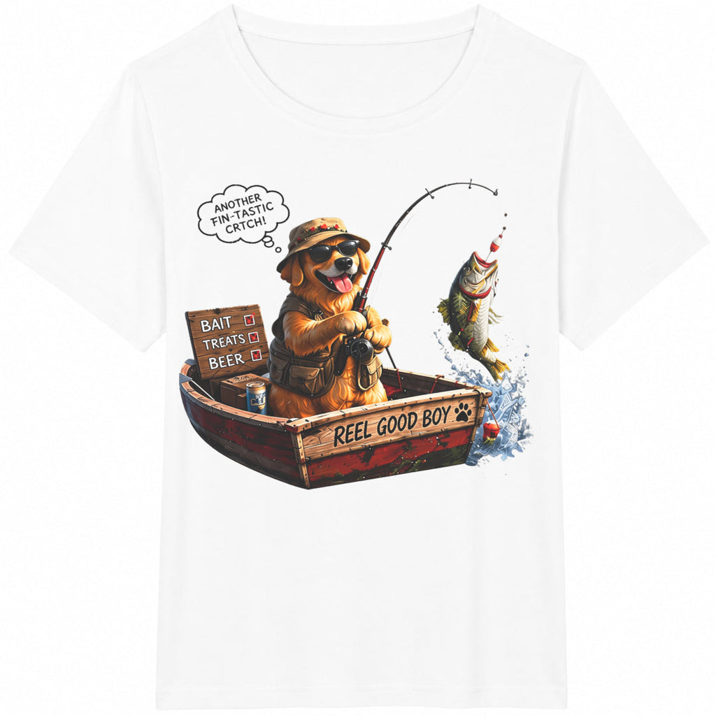 Funny Fishing Dog Cotton T-Shirt product image 2
