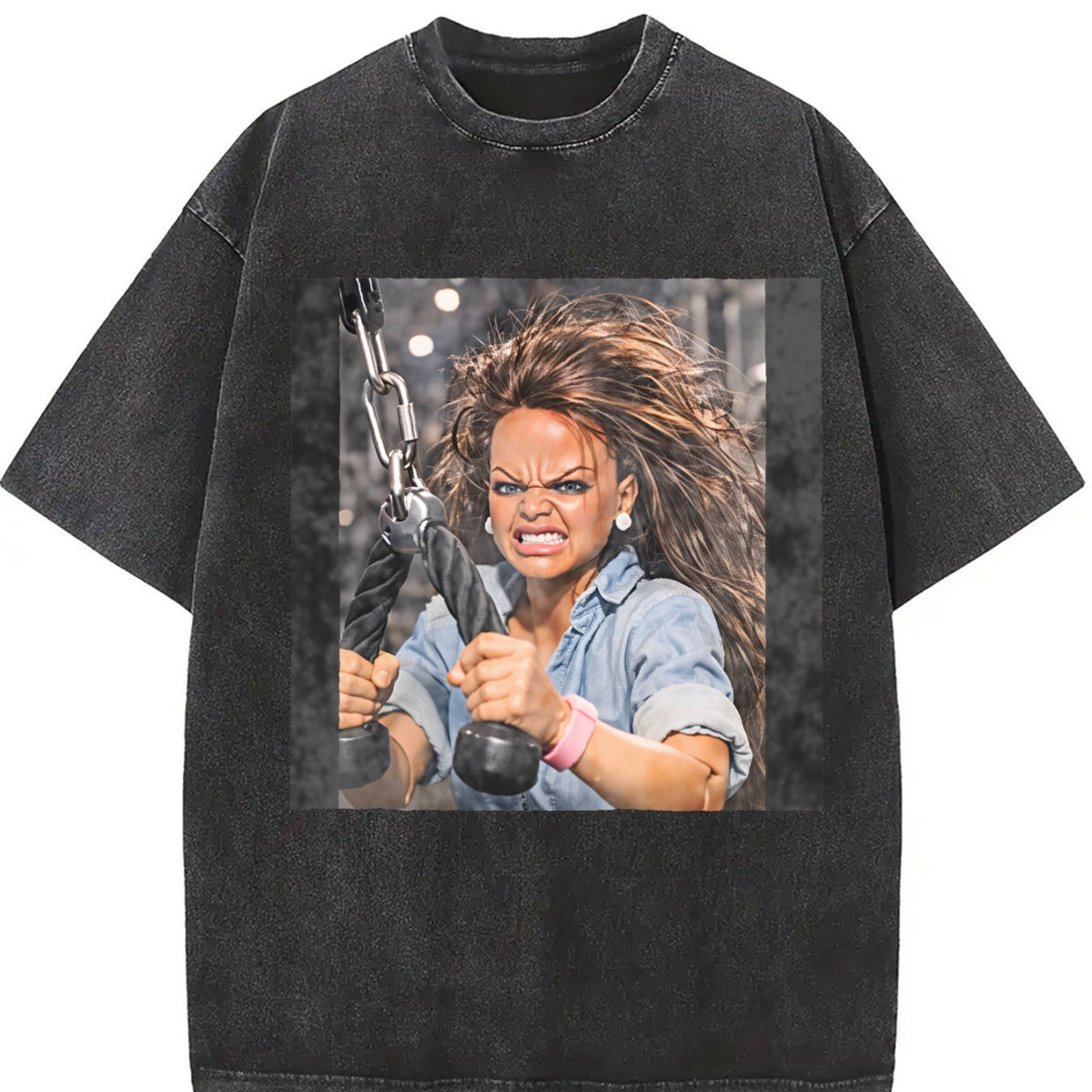 Angry Doll at the Gym Vintage Washed T-Shirt product image 2