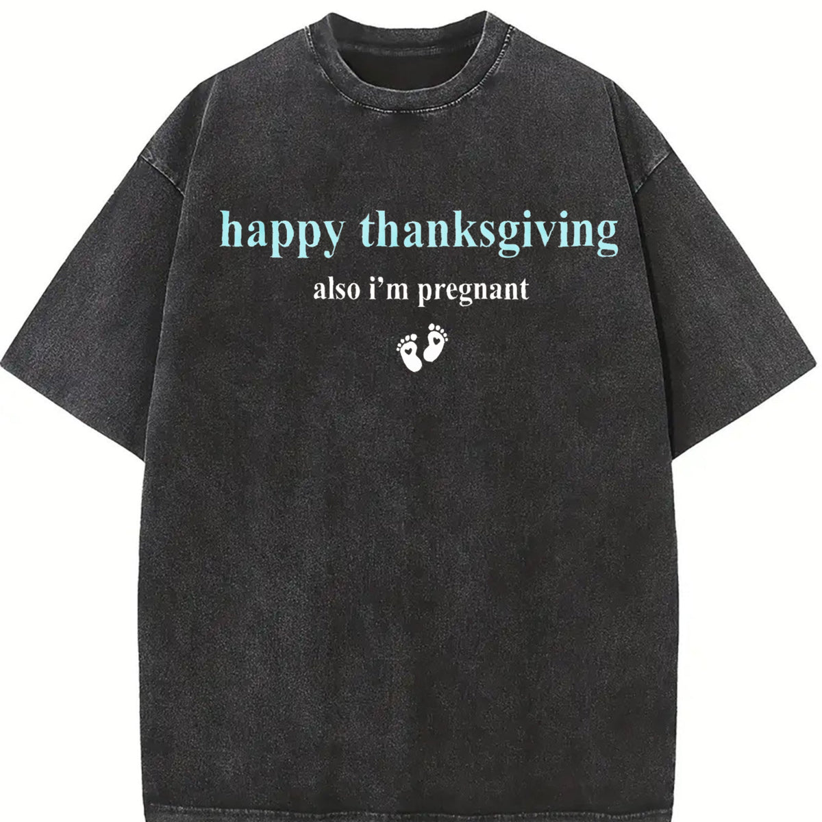 Thanksgiving Pregnancy Reveal Vintage Washed T-Shirt product image 2