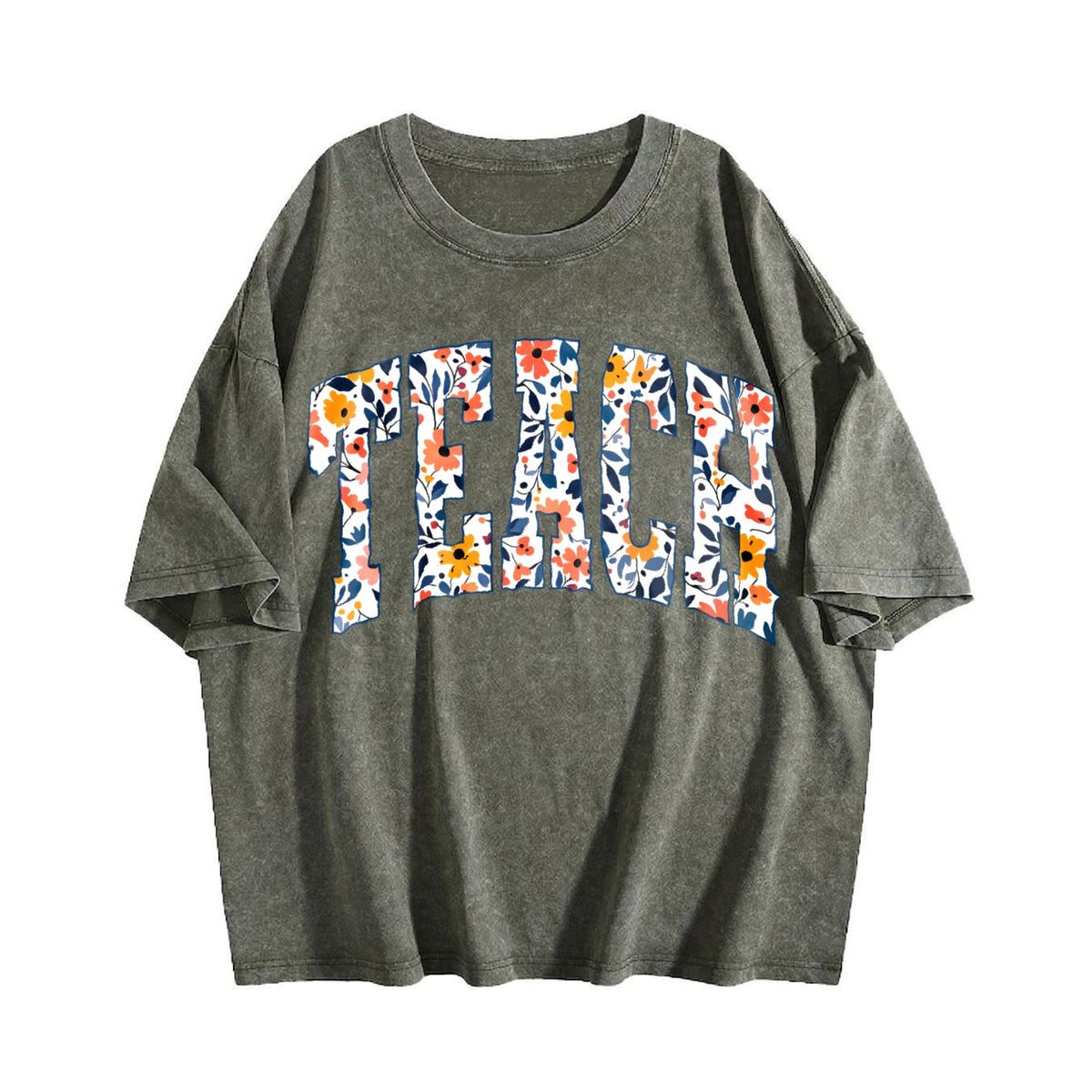Peace Floral Collegiate Letters Vintage Washed T-Shirt product image 4
