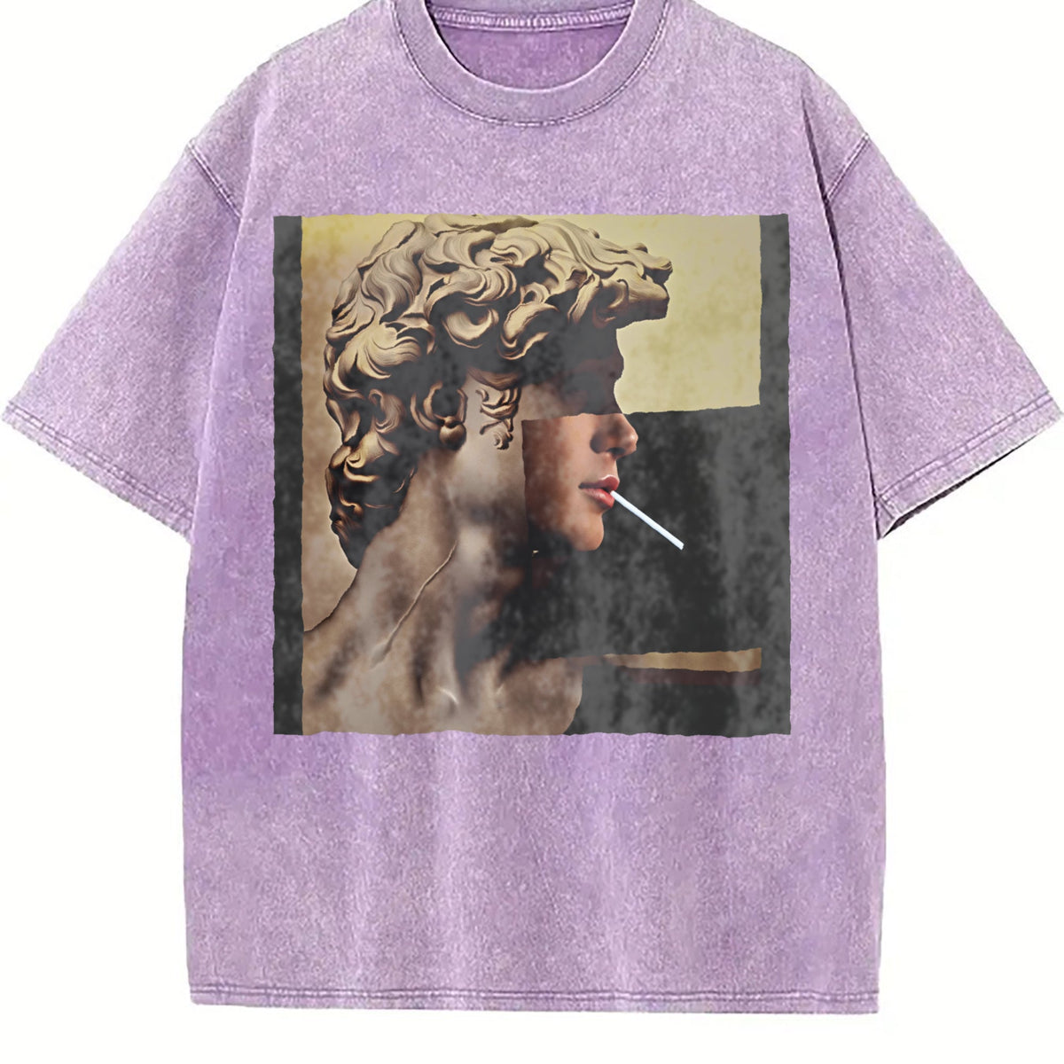 Classical Statue Portrait Collage Vintage Washed T-Shirt product image 6