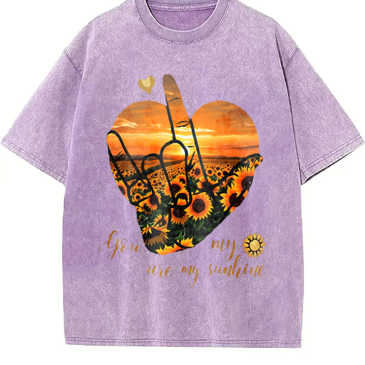 Sunset Sunflower Heart Peace Sign Y2K Boxy Aesthetic product image 6
