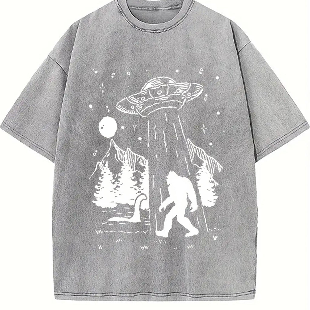 Bigfoot Alien Loch Ness Vintage Washed T-Shirt product image 5