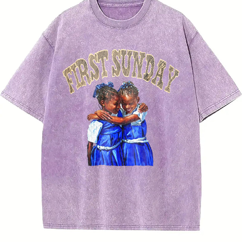 First Sunday Children Hugging Vintage Washed T-Shirt product image 6