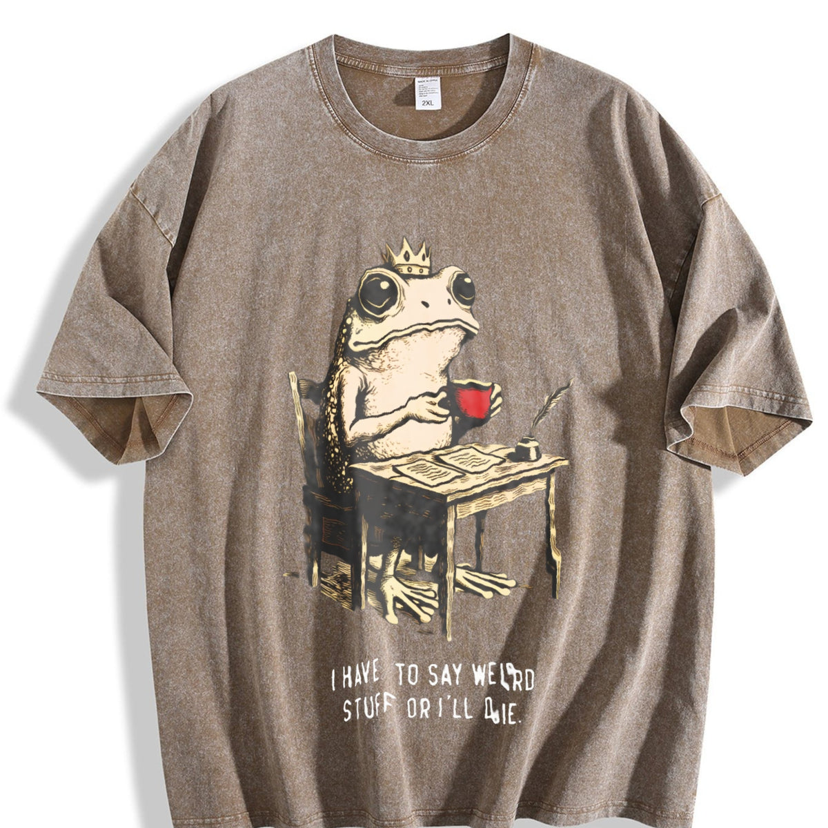 Frog Prince Says Weird Stuff Vintage Washed T-Shirt product image 3