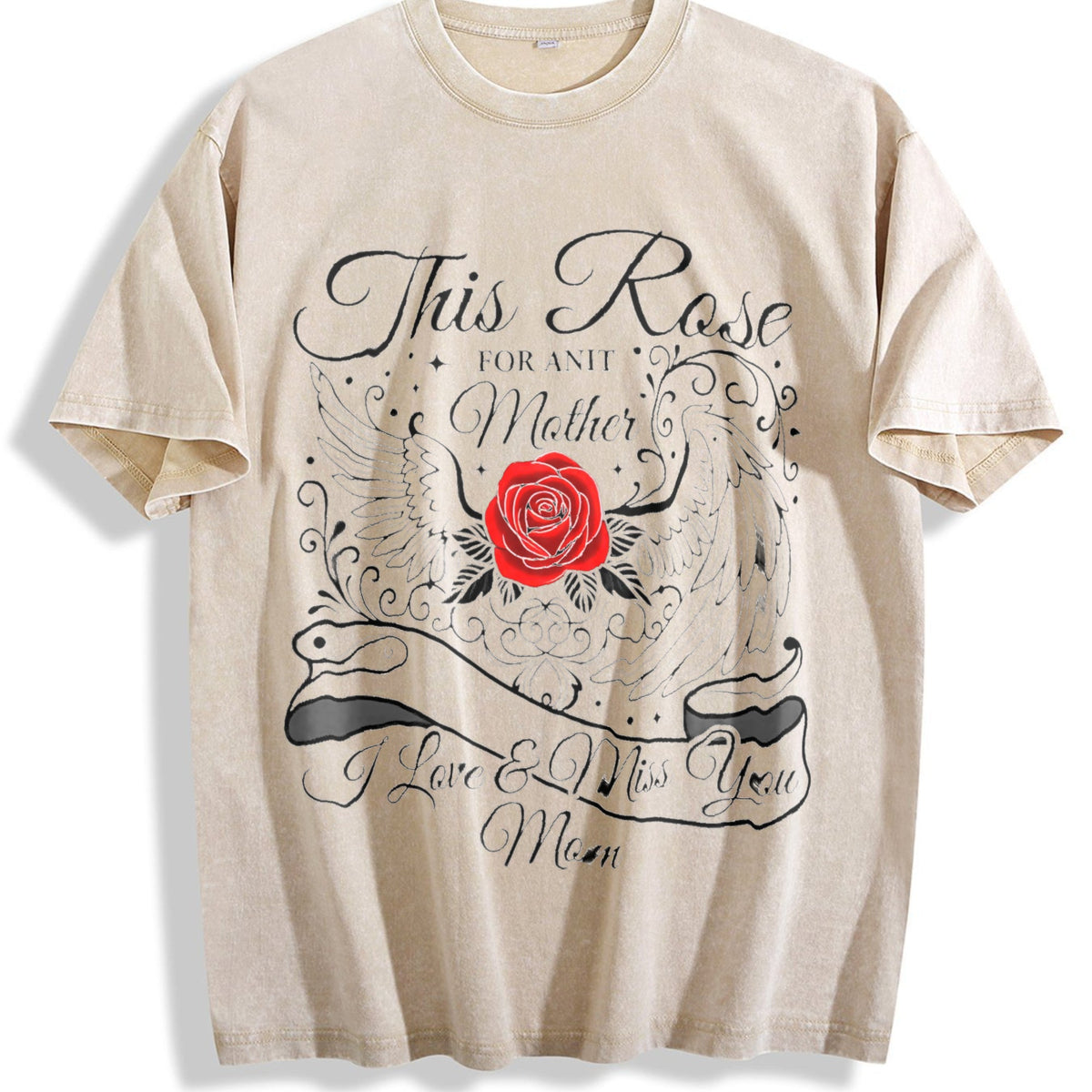 This Rose For My Mother I Love Miss You Mom Vintage Washed product image 1