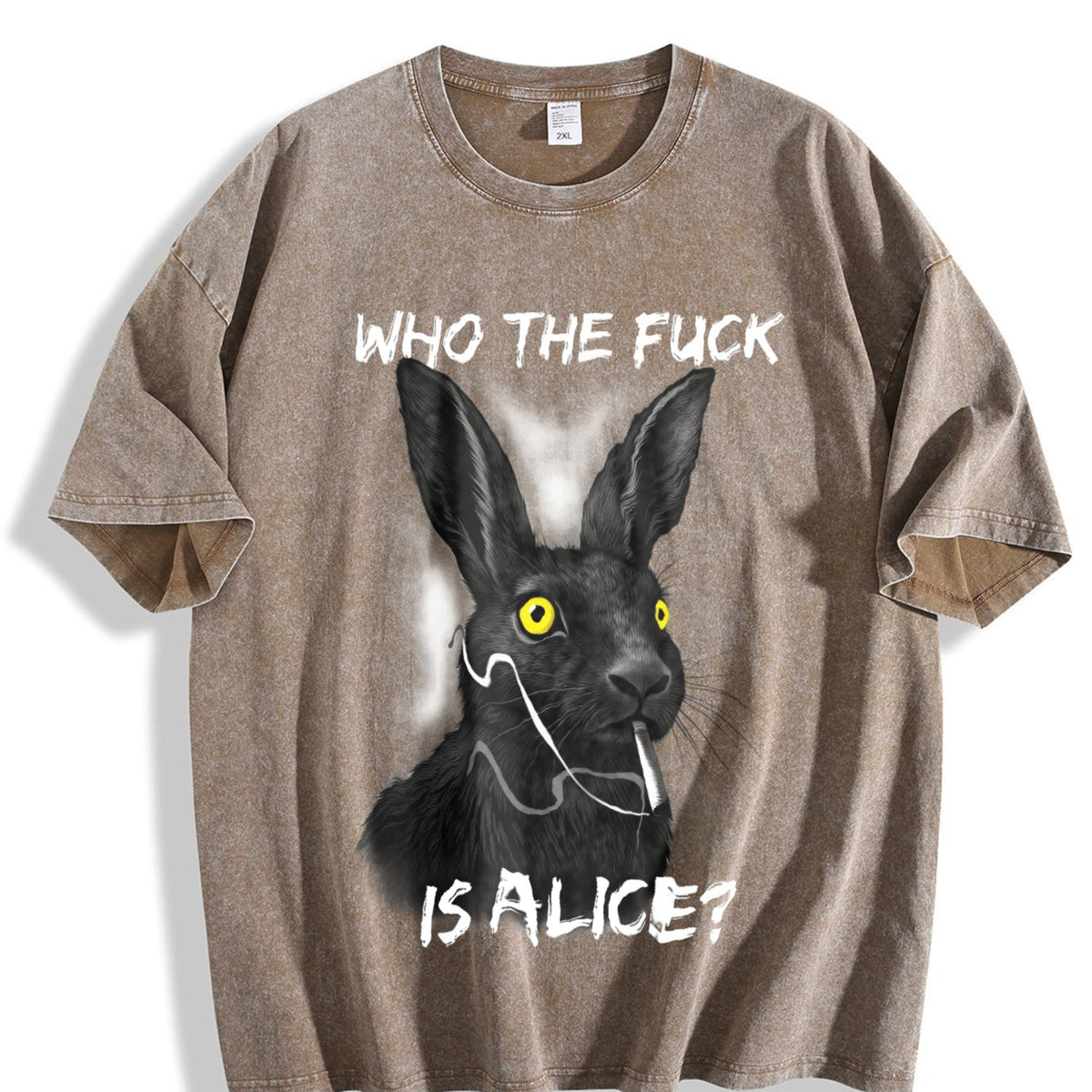 Funny Rabbit - Who The F Ck Is Alice Meme Vintage Washed product image 3