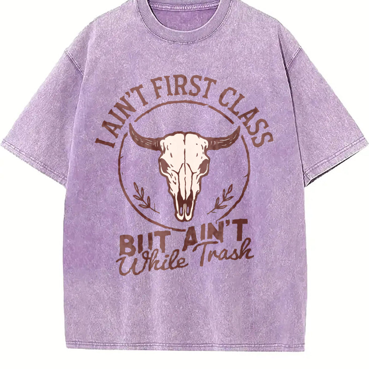 I Ain't First Class But White Trash Bull Skull Vintage product image 6
