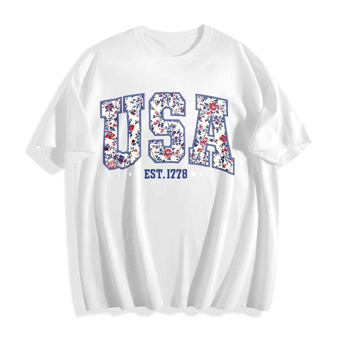 Floral USA Est 1776 Cotton T-Shirt product image 2