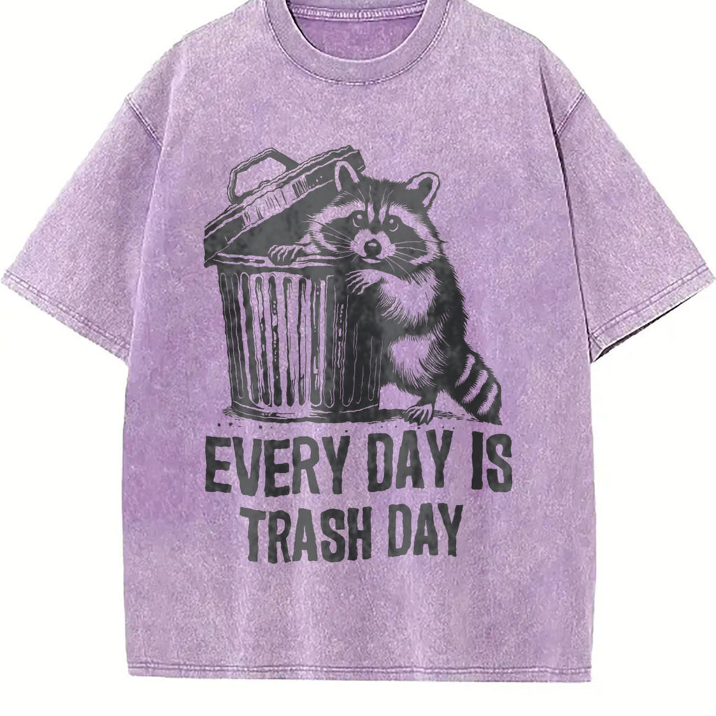 Funny Raccoon Every Day Is Trash 90's Vintage Washed T-Shirt product image 6