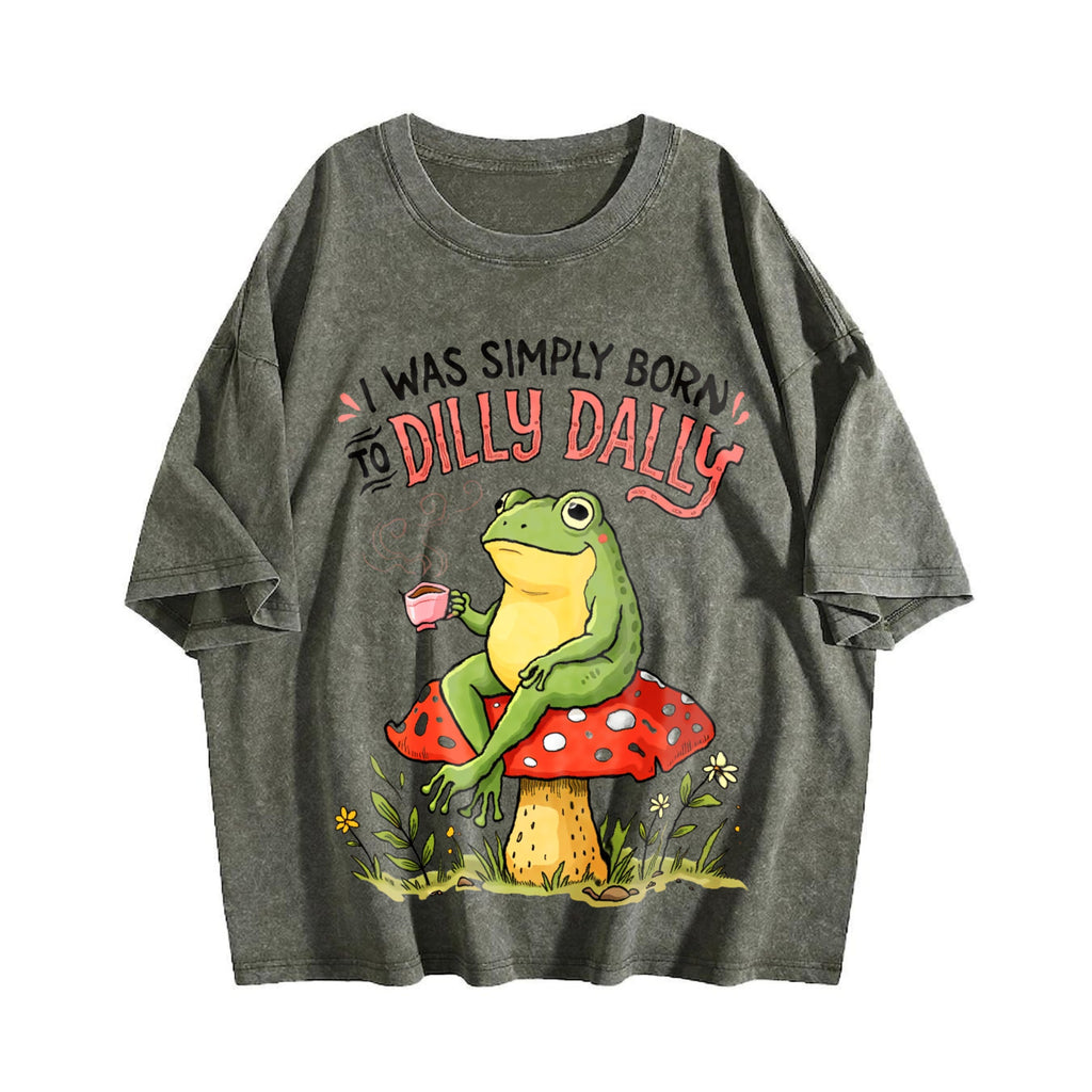 I Was Simply Born To Dilly Dally Vintage Washed T-Shirt product image 4