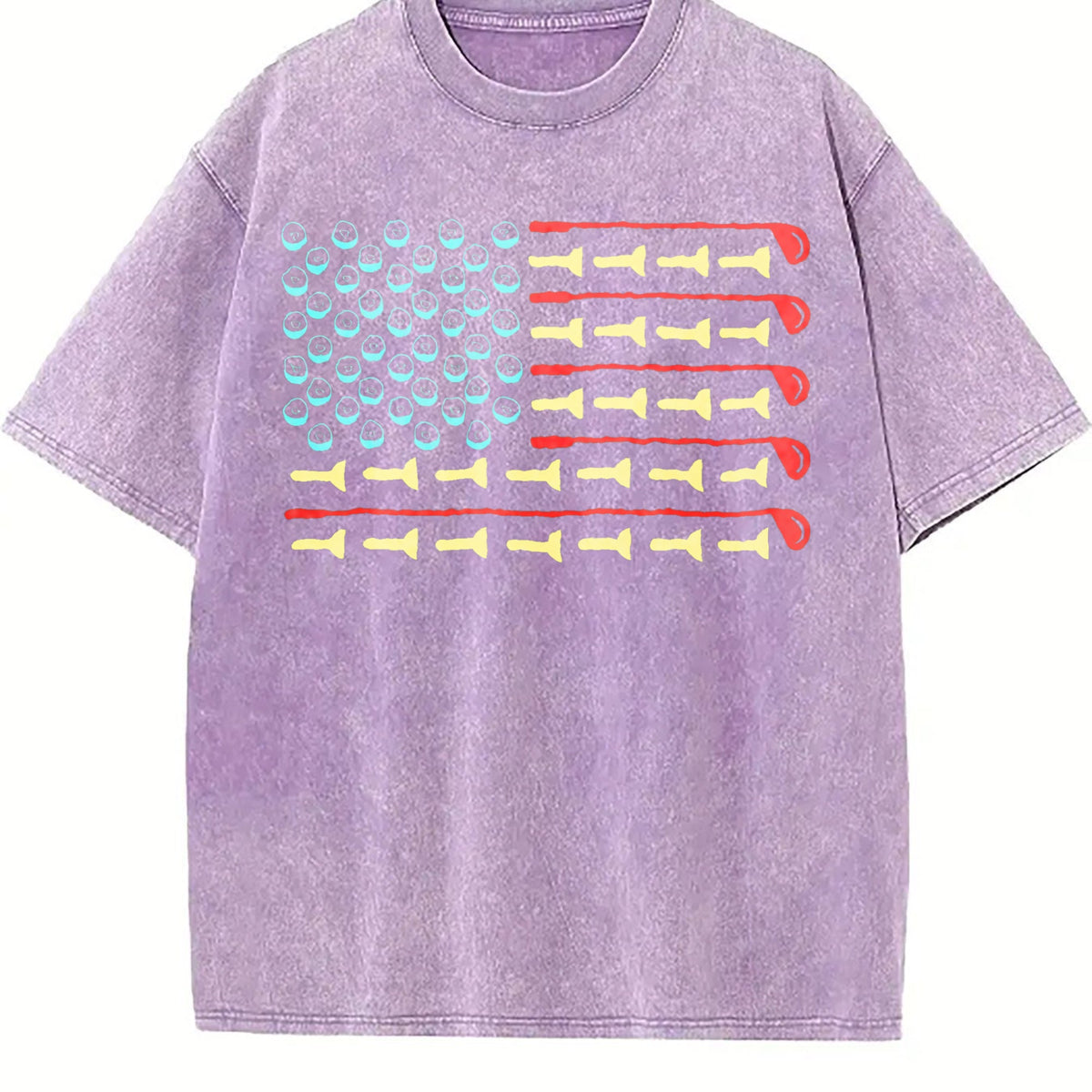 Golfer American Flag Vintage Washed T-Shirt product image 6