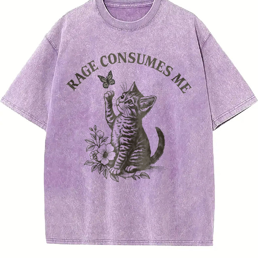 Rage Consumes Me Cat - Animal - Dark Humor USA Vintage product image 6